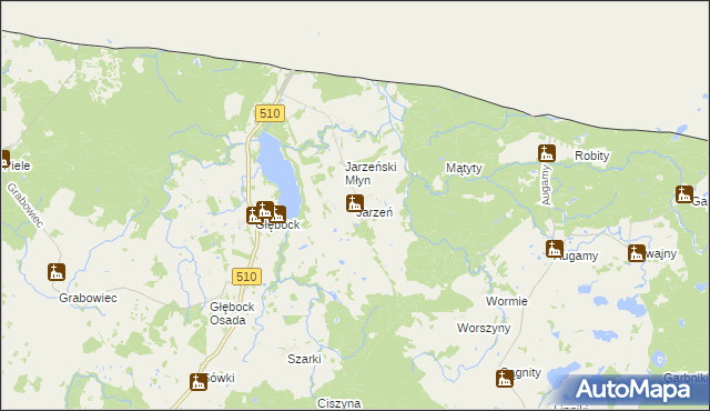 mapa Jarzeń, Jarzeń na mapie Targeo