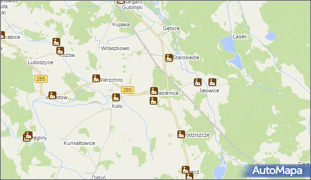 mapa Jasienica gmina Brody, Jasienica gmina Brody na mapie Targeo