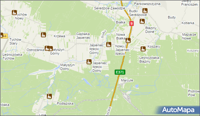 mapa Jasieniec-Maziarze, Jasieniec-Maziarze na mapie Targeo