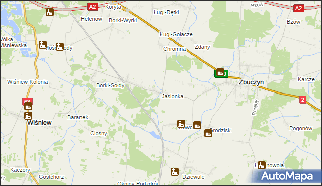 mapa Jasionka gmina Zbuczyn, Jasionka gmina Zbuczyn na mapie Targeo