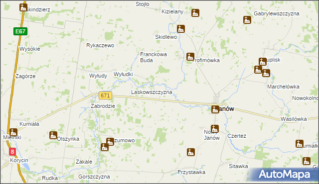 mapa Jasionowa Dolina, Jasionowa Dolina na mapie Targeo