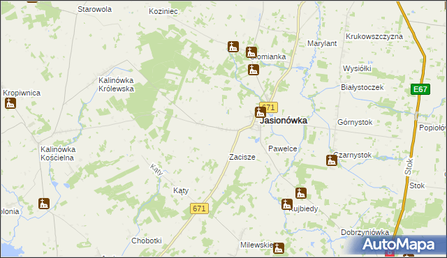 mapa Jasionóweczka, Jasionóweczka na mapie Targeo