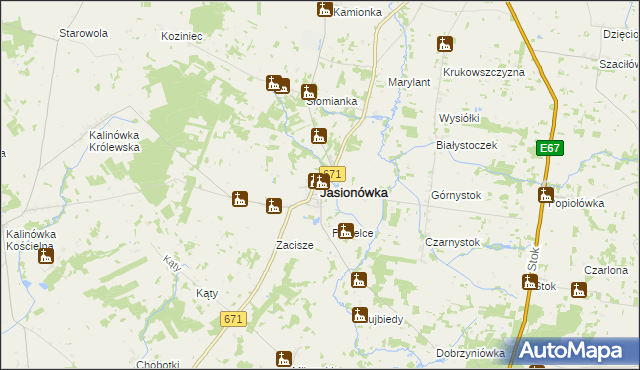 mapa Jasionówka, Jasionówka na mapie Targeo