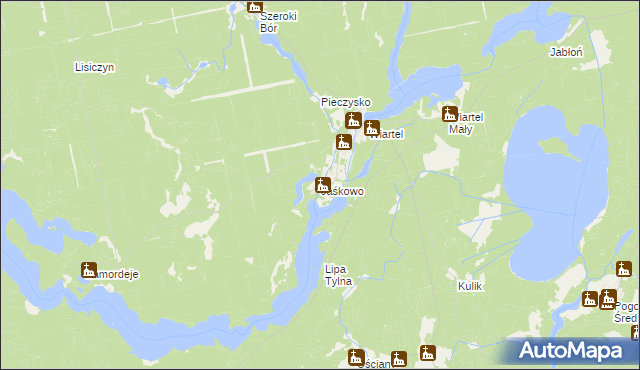 mapa Jaśkowo gmina Pisz, Jaśkowo gmina Pisz na mapie Targeo