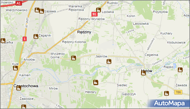 mapa Jaskrów, Jaskrów na mapie Targeo