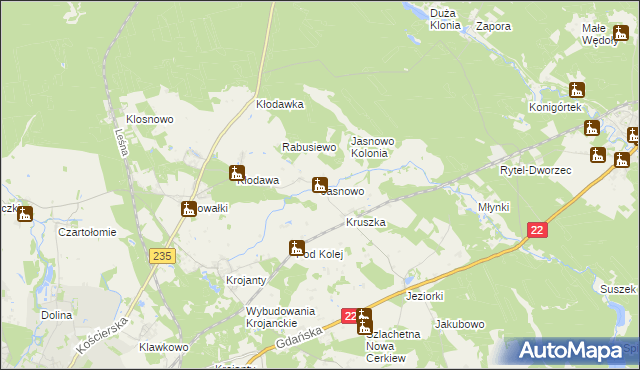 mapa Jasnowo, Jasnowo na mapie Targeo
