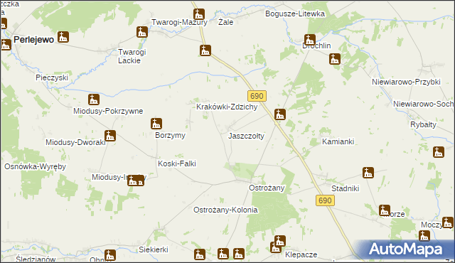 mapa Jaszczołty, Jaszczołty na mapie Targeo