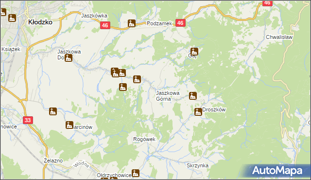 mapa Jaszkowa Górna, Jaszkowa Górna na mapie Targeo