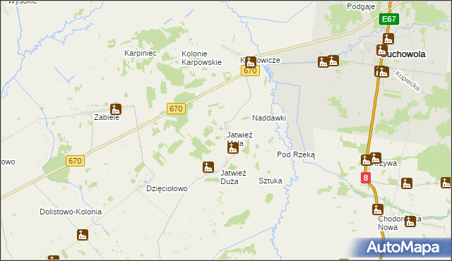 mapa Jatwieź Mała, Jatwieź Mała na mapie Targeo