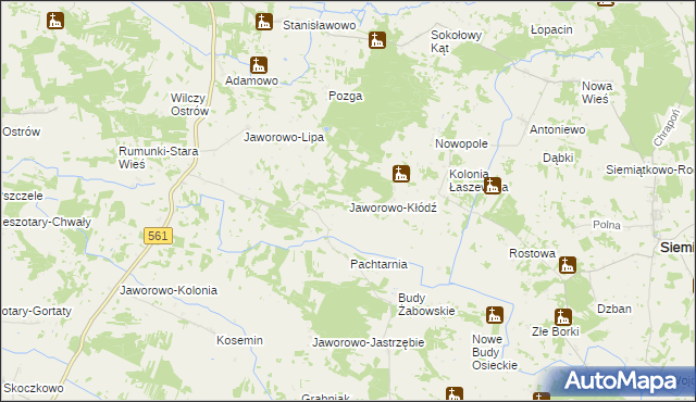 mapa Jaworowo-Kłódź, Jaworowo-Kłódź na mapie Targeo