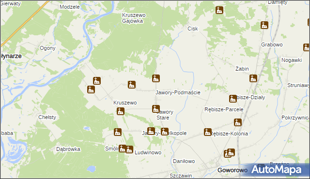 mapa Jawory-Podmaście, Jawory-Podmaście na mapie Targeo