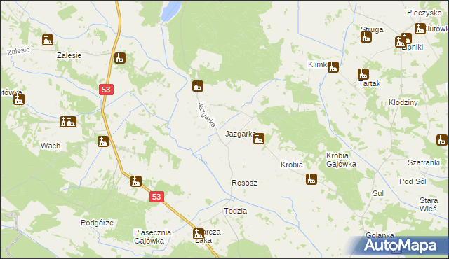 mapa Jazgarka, Jazgarka na mapie Targeo