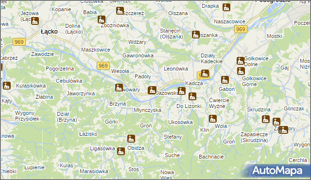 mapa Jazowsko, Jazowsko na mapie Targeo