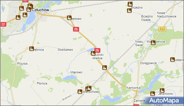 mapa Jęczniki Wielkie, Jęczniki Wielkie na mapie Targeo