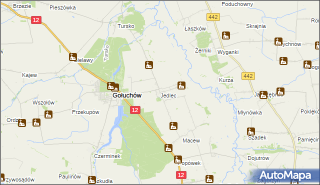 mapa Jedlec, Jedlec na mapie Targeo