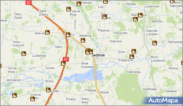 mapa Jedlińsk, Jedlińsk na mapie Targeo