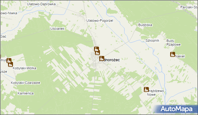 mapa Jednorożec, Jednorożec na mapie Targeo