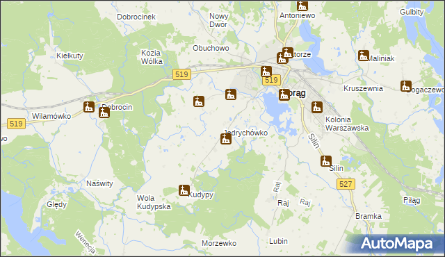mapa Jędrychówko, Jędrychówko na mapie Targeo