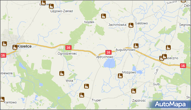 mapa Jędrychowo gmina Kisielice, Jędrychowo gmina Kisielice na mapie Targeo