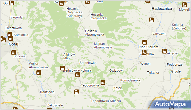 mapa Jędrzejówka gmina Goraj, Jędrzejówka gmina Goraj na mapie Targeo