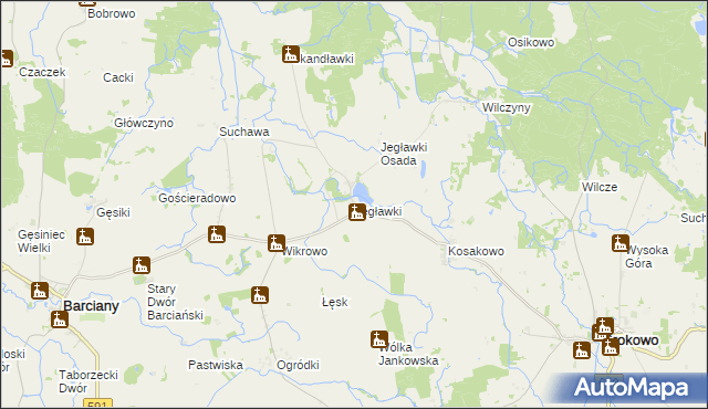 mapa Jegławki, Jegławki na mapie Targeo
