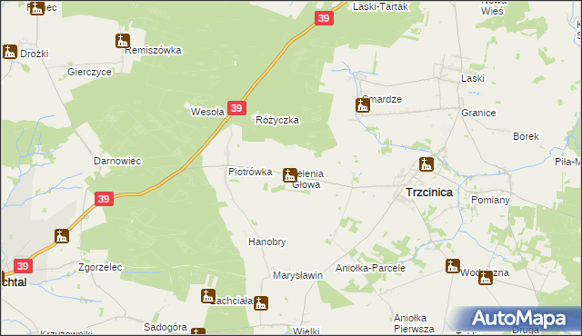 mapa Jelenia Głowa, Jelenia Głowa na mapie Targeo