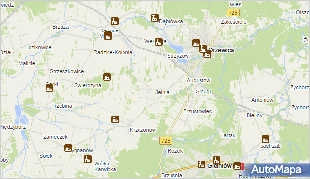 mapa Jelnia, Jelnia na mapie Targeo