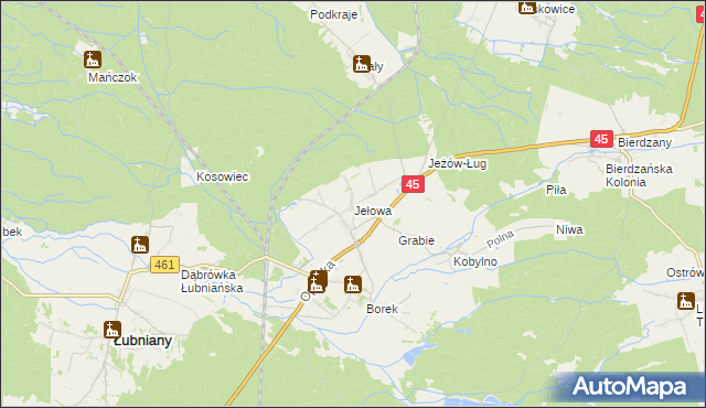 mapa Jełowa, Jełowa na mapie Targeo