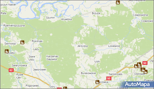 mapa Jerzyska, Jerzyska na mapie Targeo