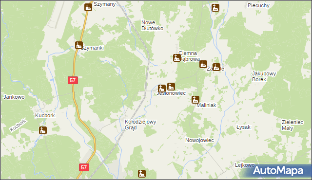 mapa Jesionowiec, Jesionowiec na mapie Targeo