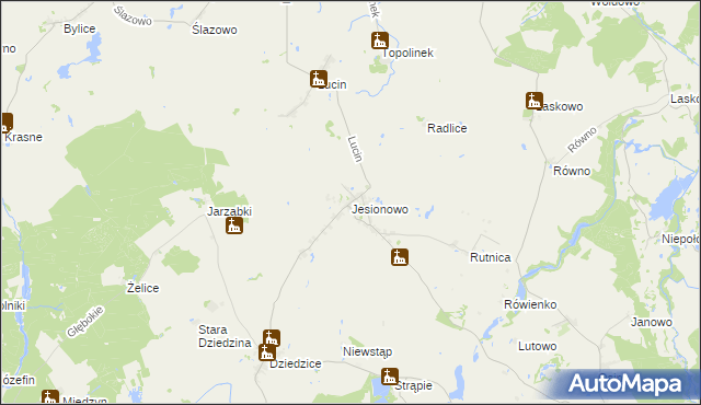 mapa Jesionowo gmina Przelewice, Jesionowo gmina Przelewice na mapie Targeo