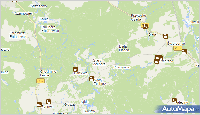 mapa Jeżewo gmina Polanów, Jeżewo gmina Polanów na mapie Targeo