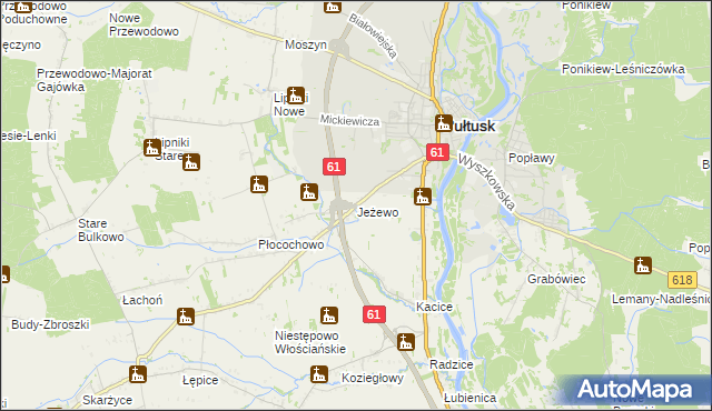 mapa Jeżewo gmina Pułtusk, Jeżewo gmina Pułtusk na mapie Targeo