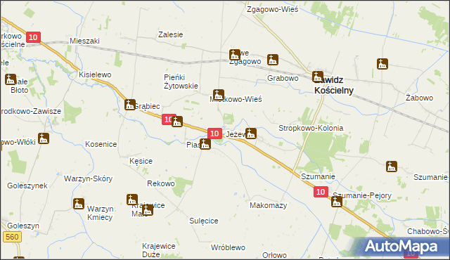 mapa Jeżewo gmina Zawidz, Jeżewo gmina Zawidz na mapie Targeo