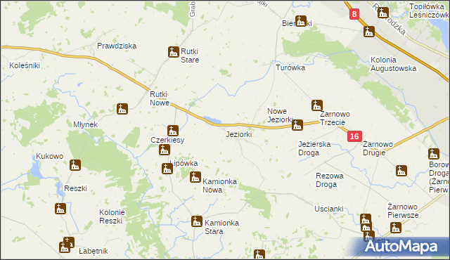 mapa Jeziorki gmina Augustów, Jeziorki gmina Augustów na mapie Targeo