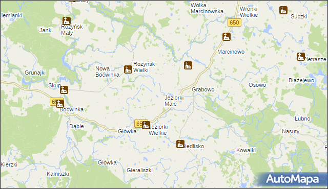 mapa Jeziorki Małe, Jeziorki Małe na mapie Targeo