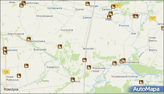 mapa Jeziorzec, Jeziorzec na mapie Targeo