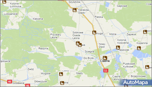 mapa Jeżowa, Jeżowa na mapie Targeo