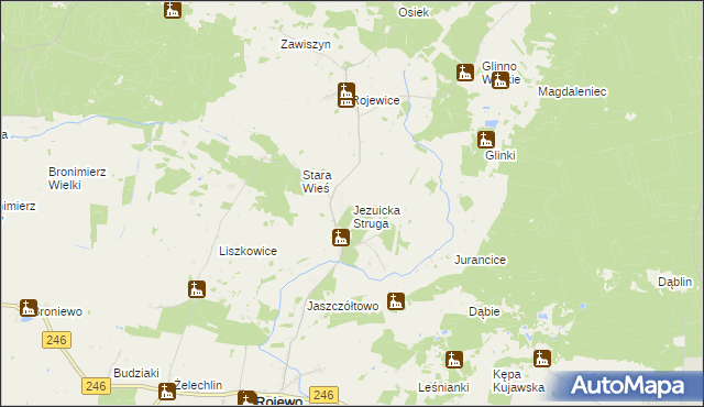 mapa Jezuicka Struga, Jezuicka Struga na mapie Targeo