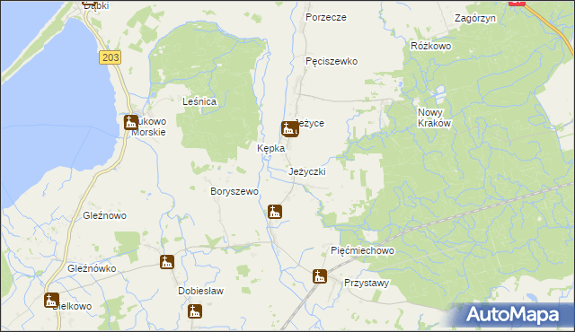 mapa Jeżyczki, Jeżyczki na mapie Targeo