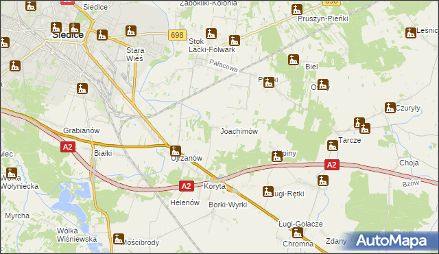 mapa Joachimów, Joachimów na mapie Targeo