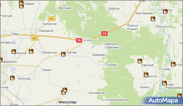 mapa Jodłowiec, Jodłowiec na mapie Targeo