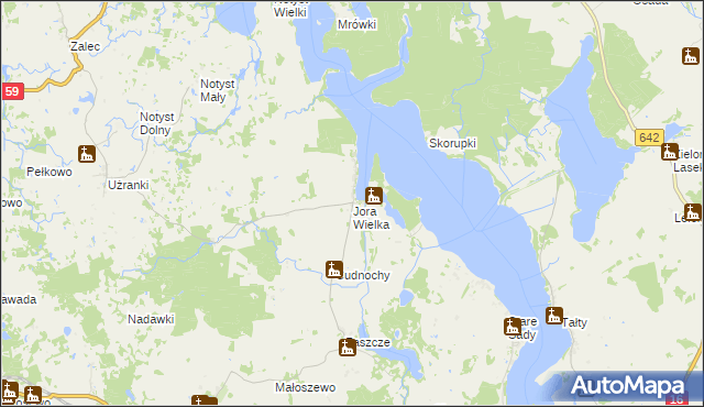 mapa Jora Wielka, Jora Wielka na mapie Targeo