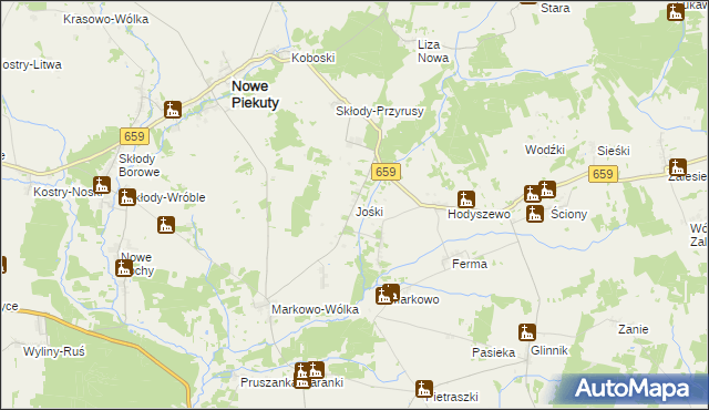 mapa Jośki, Jośki na mapie Targeo