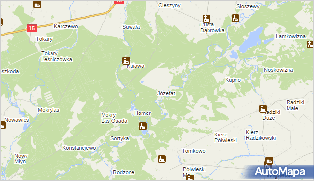 mapa Józefat gmina Golub-Dobrzyń, Józefat gmina Golub-Dobrzyń na mapie Targeo