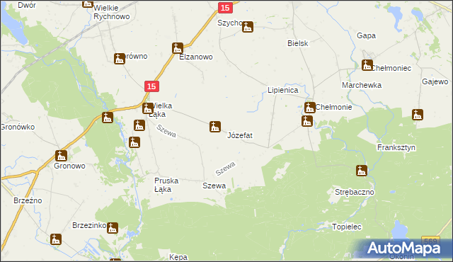 mapa Józefat gmina Kowalewo Pomorskie, Józefat gmina Kowalewo Pomorskie na mapie Targeo
