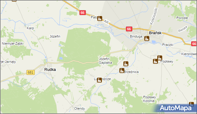 mapa Józefin Gajówka, Józefin Gajówka na mapie Targeo