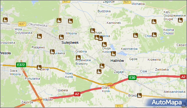 mapa Józefin gmina Halinów, Józefin gmina Halinów na mapie Targeo