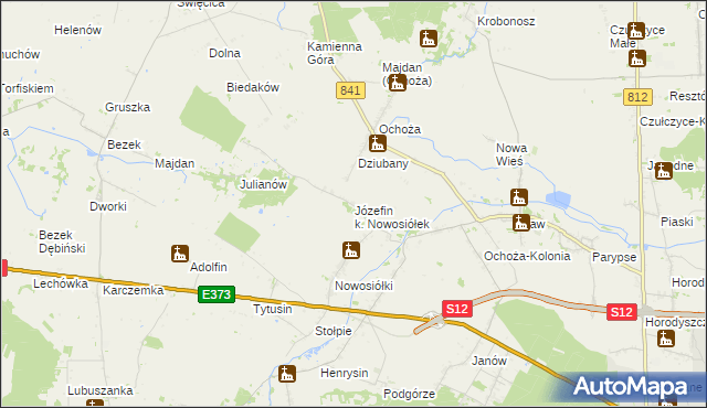 mapa Józefin k. Nowosiółek, Józefin k. Nowosiółek na mapie Targeo