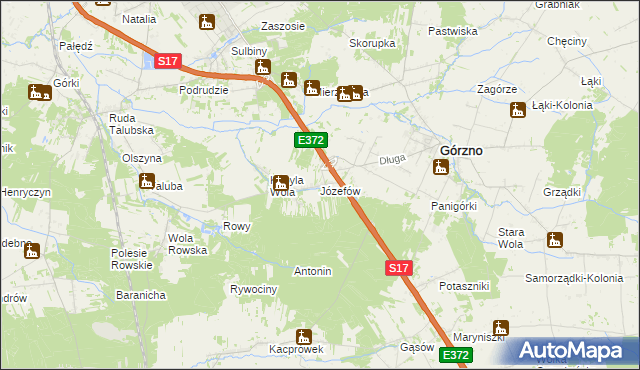 mapa Józefów gmina Górzno, Józefów gmina Górzno na mapie Targeo